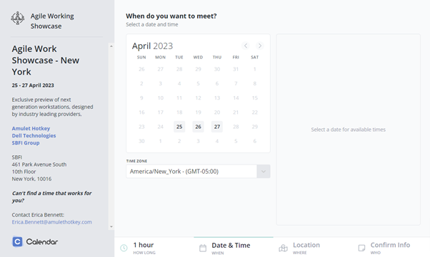 Agile Work Showcase booking